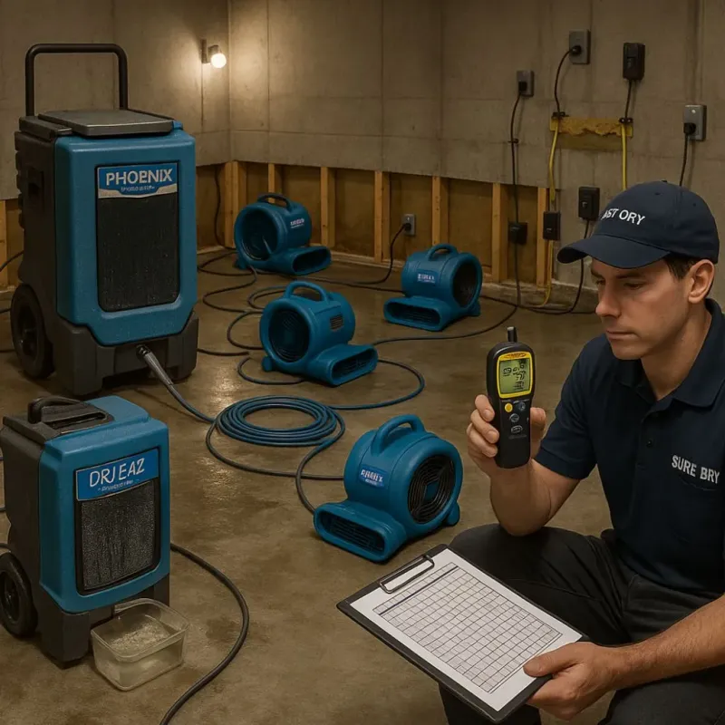 Structural Drying and Dehumidification process in Erwin, TN